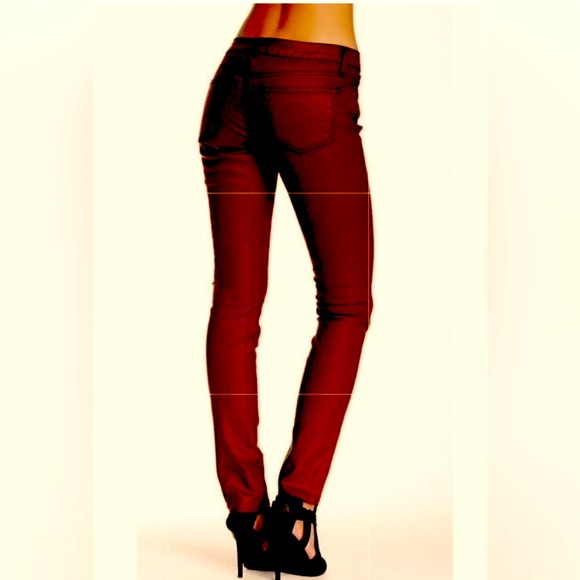 Rick & Skinny | Coated Maroon Red Skinny Jean - Picture 2 of 10